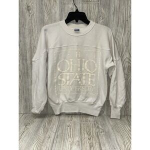 VTG Champion THE Ohio State Buckeyes Sweatshirt Womens Small White RARE 1980s